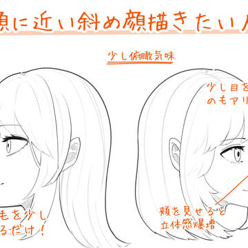 横顔に近い斜め顔描きたい人へ