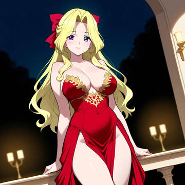 パーティードレス姿のアイリス(大人化)
