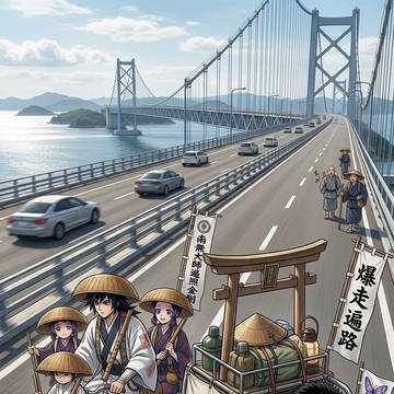 ぎゆしのファミリー+α@瀬戸大橋爆走中からのお遍路めぐり