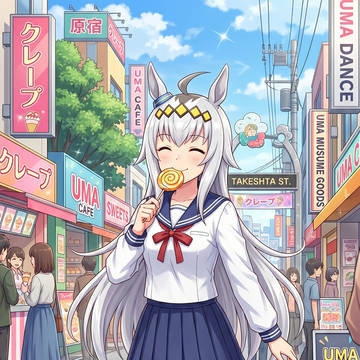 【生成AI画像】キャンディーを買い食いする怪物