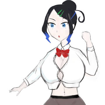人妻リココス(制服)ちょい描き