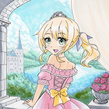 ピンクのドレスのお姫様