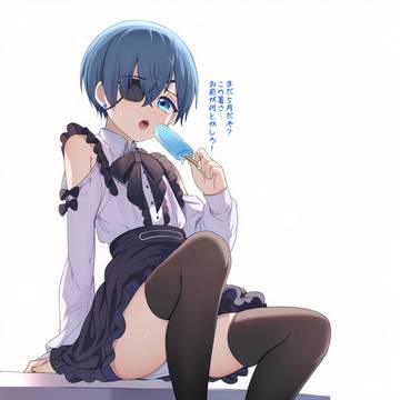 地雷系コーデでアイスを食べるシエル・ファントムハイヴ🥤【黒執事】