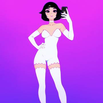 Black Cat in a White Outfit