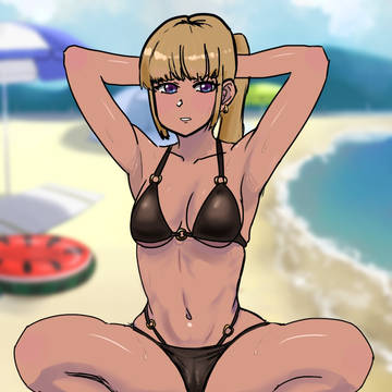 黒ビキニギャル