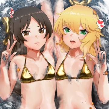 ギガサイズで街に寝そべるありすと桃華