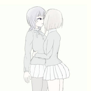 かすかり背伸びキス