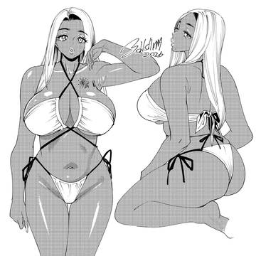 黒ギャルママのビキニ