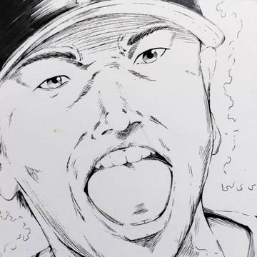 大勢投手 白黒イラスト