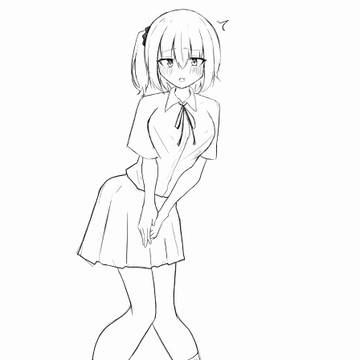 前押さえおもらしGIF