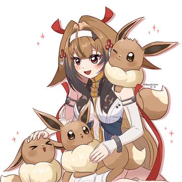 イーブイと瞬光ちゃん