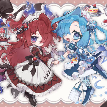 火と水のふたごメイドさん