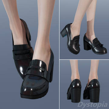 H54 Platform Heeled Loafers