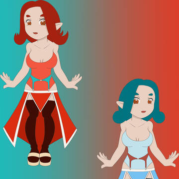 火と水の双子（「ポケコロツイン」イラコン）