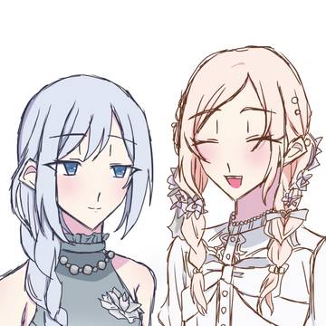 お揃いの三つ編み