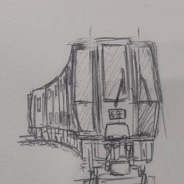 くの字の電車。