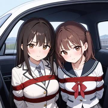誘拐されて車に乗せられた姉妹