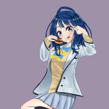 ドーナツを食べる八奈見さん