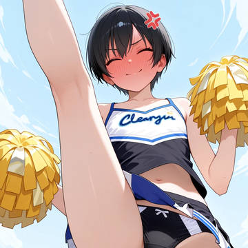 【AI絵】無乳組でチアガール