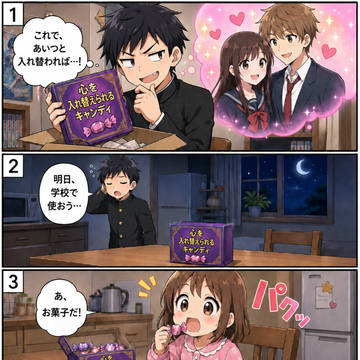 入れ替わりキャンディ、大失敗！
