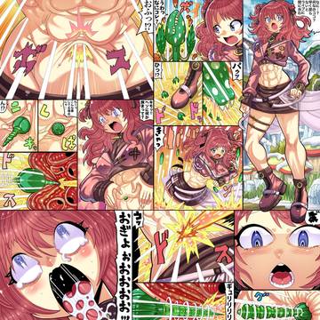 おへそに寄生植物を撃ち込まれて悶絶する美少女ちゃん