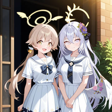 ヒフミとアズサ　夏私服1