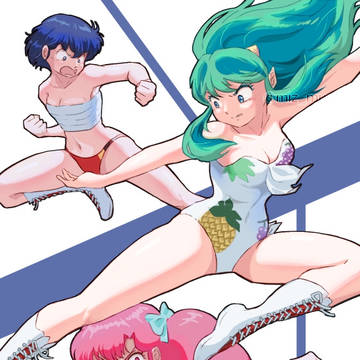 【うる星やつら】ミス友引コンテスト　～グリザイユ画法