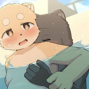 プールでイチャイチャ...