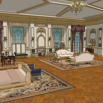 大公妃の寝室｜ロマンスファンタジー3D背景