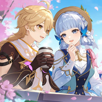 Aether and Ayaka morning hangout