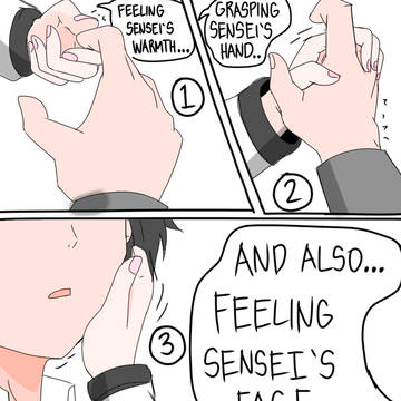 A happy Kei with Sensei