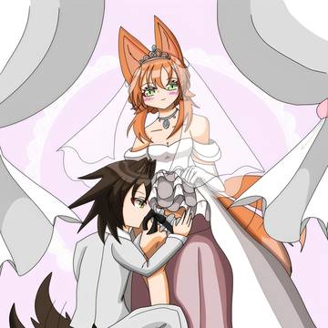ウェディング🐺🦊リメイク(擬人化)
