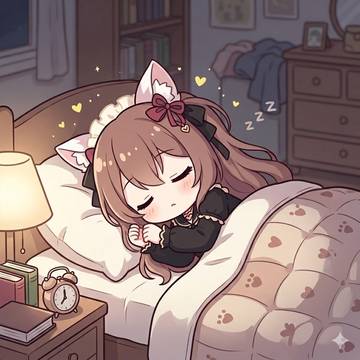 家のベッドで眠る かずロール