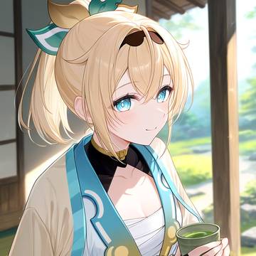 縁側で一服