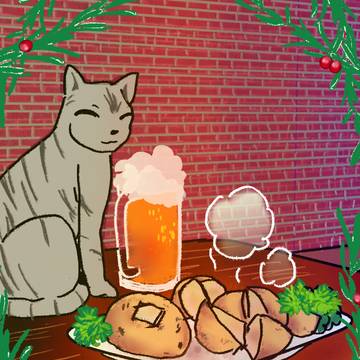★ネコご飯日記 ビールとじゃがバター