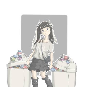 ゴミ箱と堕天使。