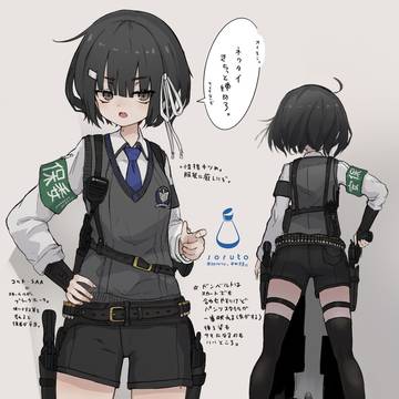 ガンベルトつけた女子高生