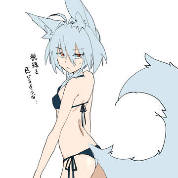 水浴びしようとしている椛を発見