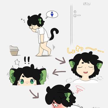 寝ぼけてトイレ間違えるシャオヘイ君
