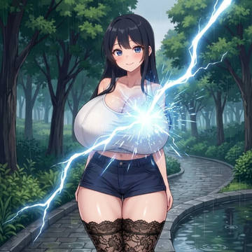 胸に弾かれた落雷