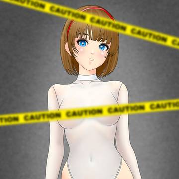 白レオタード少女（透け差分あり）