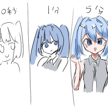 時間計ってでミク描いてみた