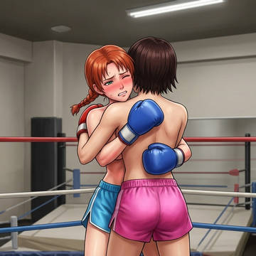 香織 vs みすず トップレスボクシング