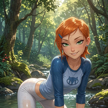 Gwen in the river