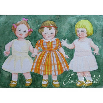 SOLD OUT 水彩画・原画「小さなアンティークドール」お買い