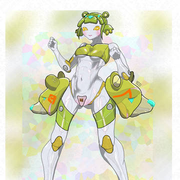 クマ、ㄱ、玊、↪️のロボ娘