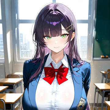 紫髪爆乳女子高生