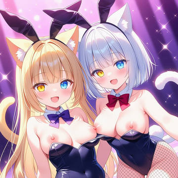バニーガールの猫耳娘たち