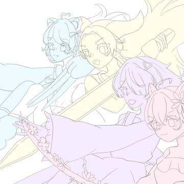描き途中　友達と考えたオリキャラ