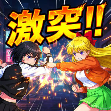Ami(天音かなた)VS愛野美奈子、戦闘アニメシーン。